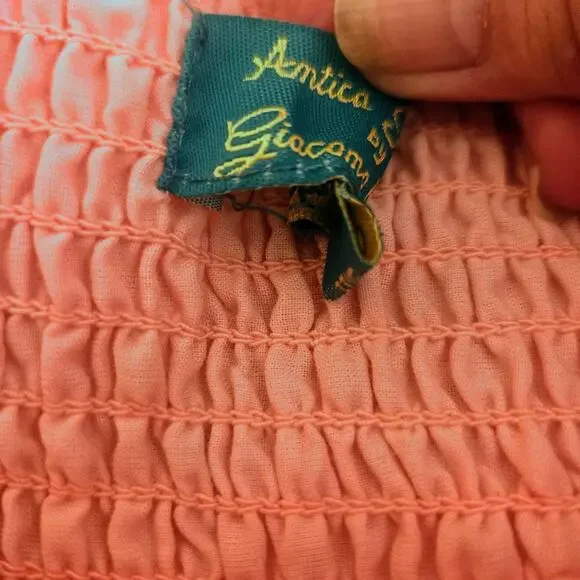 Antica Sartoria Off The Shoulder Boho Pink hippie Maxi Dress one size small - Picture 7 of 16